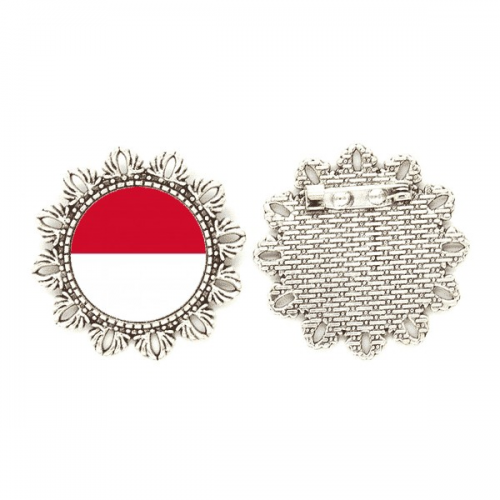 indsia national flag asia country silver flower brooch hook pin breastpin