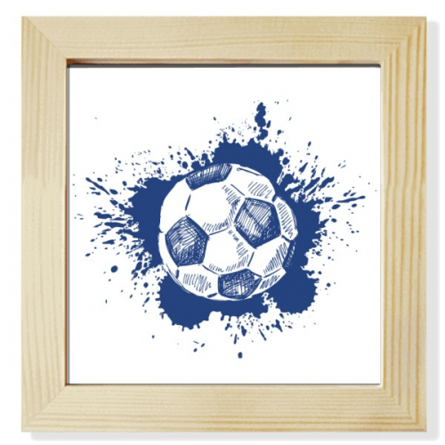 Ink Cartoon Football Blue Soccer Square Picture Frame Wall Tabletop Display