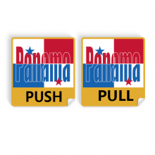 Panama Country Flag Name Art Deco  Fashion Push Pull Door Sign Vinyl Stickers Shop