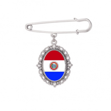 巴拉圭国旗南美洲国家象征符号图案 胸针夹开衫别针吊坠饰品