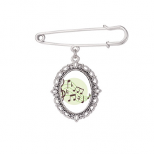 Round-shaped Flappg Music Notes Brooch Pin Dress Shirt Shawl Clips