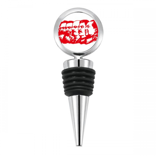 Red Marxism Chairman Mao China Bottle Stopper Stainless Steel Rubber Reusable