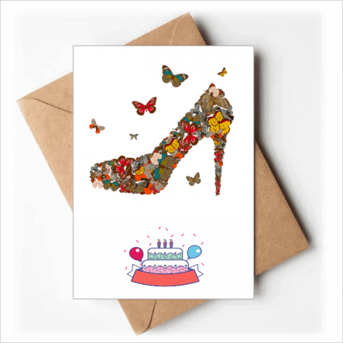 and High Heel Shoes Happy Birthday Greeting Cards Envelopes Blank