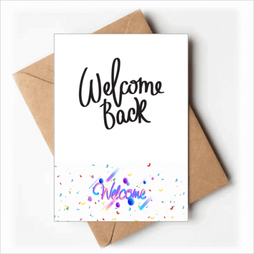 Welcome Back Quote Art Deco  Fashion Welcome Back Greeting Cards Envelopes Blank