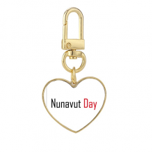 Celebrate Nunavut Day Canada Blessing Gold Heart Keychain Metal Keyring Holder Celebrate Nunavut Day Canada Blessing Gold Heart Keychain Metal Keyring Holder