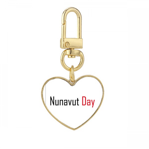 Celebrate Nunavut Day Canada Blessing Gold Heart Keychain Metal Keyring Holder Celebrate Nunavut Day Canada Blessing Gold Heart Keychain Metal Keyring Holder
