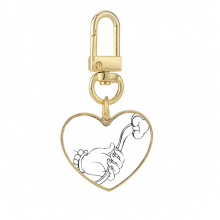 Culture and Ruyi Line Drawing Pattern Gold Heart Keychain Metal Keyring Holder Culture and Ruyi Line Drawing Pattern Gold Heart Keychain Metal Keyring Holder