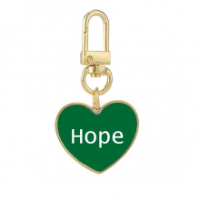 Hope Word Inspirational Quote Sayings Gold Heart Keychain Metal Keyring Holder