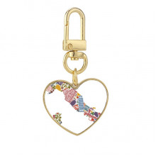 Map Italy  Landmark National Flag Architecture Gold Heart Keychain Metal Keyring Holder