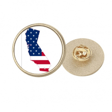 加利福尼亚州美国国旗 金色金属饰钉胸针徽章
