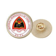 Dili East Timor National Emblem Round Metal Golden Pin Brooch Clip