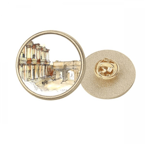 土耳其以弗所亚细亚大城市爱琴海 金色金属饰钉胸针徽章 土耳其以弗所亚细亚大城市爱琴海 金色金属饰钉胸针徽章