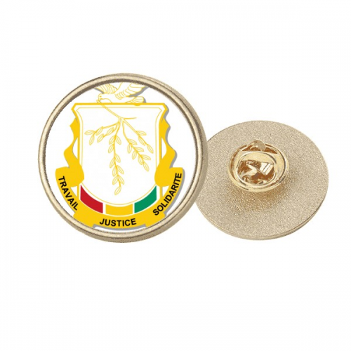 guinea afnational emblem round metal golden pin brooch clip guinea afnational emblem round metal golden pin brooch clip