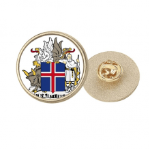 冰岛欧洲国徽 金色金属饰钉胸针徽章