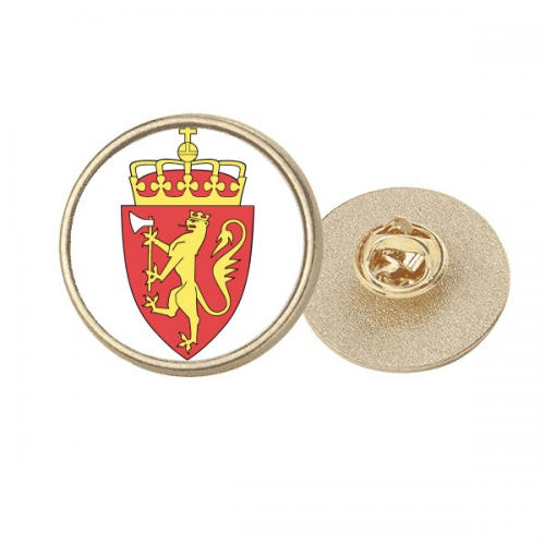 norway eu national emblem Round Metal Golden Pin Brooch Clip