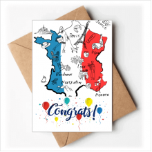 Map City France Landmark National Flag Wedding Cards Congratulations Greeting Envelopes
