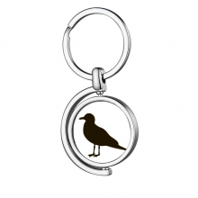 Black Seagull Animal Portrayal Rotating Keychain Metal Keyring Holder Black Seagull Animal Portrayal Rotating Keychain Metal Keyring Holder