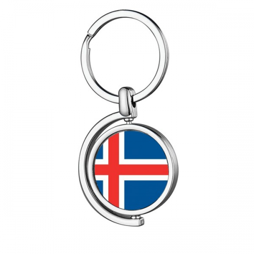 iceland national flag eu country Rotating Keychain Metal Keyring Holder iceland national flag eu country Rotating Keychain Metal Keyring Holder