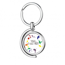 设计感同性标语同性恋又如何 旋转钥匙扣金属钥匙圈环