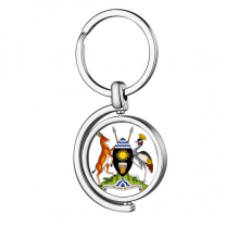 uganda afnational emblem rotating keychain metal keyring holder
