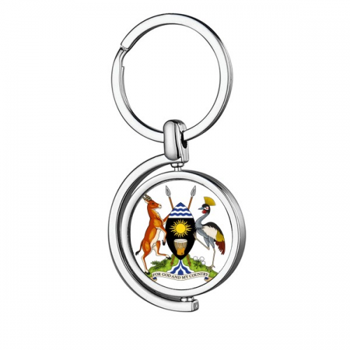 uganda afnational emblem rotating keychain metal keyring holder uganda afnational emblem rotating keychain metal keyring holder