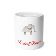 Origa Geometric  Elephant Pattern Rich and Rich Bank Saving Box Coin