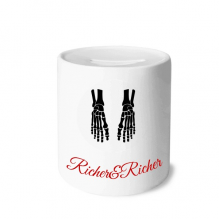 skeleton b human foot black pattern Rich and Rich Bank Saving Box Coin