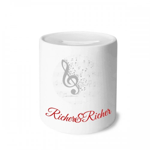 灰色高音谱号音乐音符 越来越有钱存钱罐零钱盒