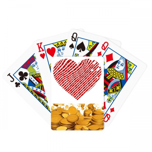 Red Valentine's Day Heart Pattern Gold Playing Card Classic Game Red Valentine's Day Heart Pattern Gold Playing Card Classic Game