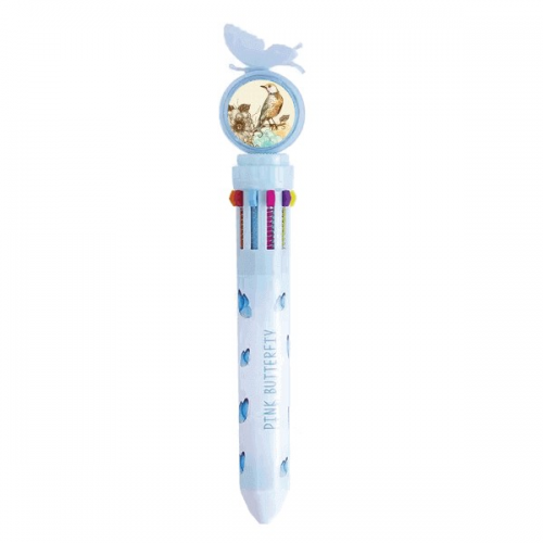 Colorful Pencil Birds Flowes Retractable Multicolor Ballpoint Pen School Supplies