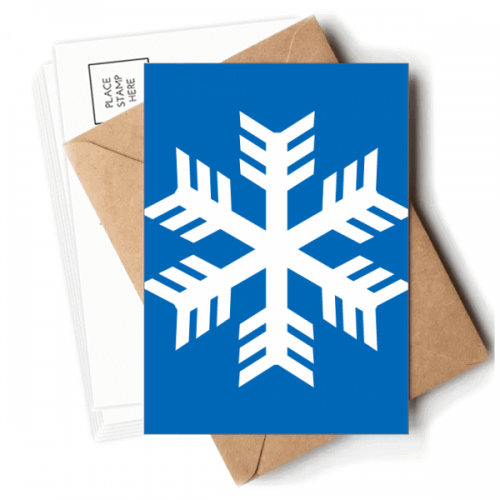 Blue Snowflake Winter Sport Outline Postcards Envelopes Blank Note Cards Mailing