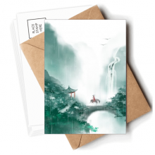 Mountain Rain Mo Chinese Watercolor Postcards Envelopes Blank Note Cards Mailing