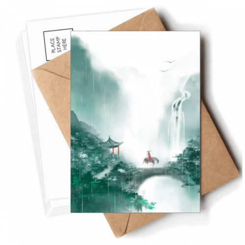 Mountain Rain Mo Chinese Watercolor Postcards Envelopes Blank Note Cards Mailing Mountain Rain Mo Chinese Watercolor Postcards Envelopes Blank Note Cards Mailing
