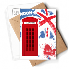 britain uk london flag red teleph booth Postcards Envelopes Blank Note Cards Mailing