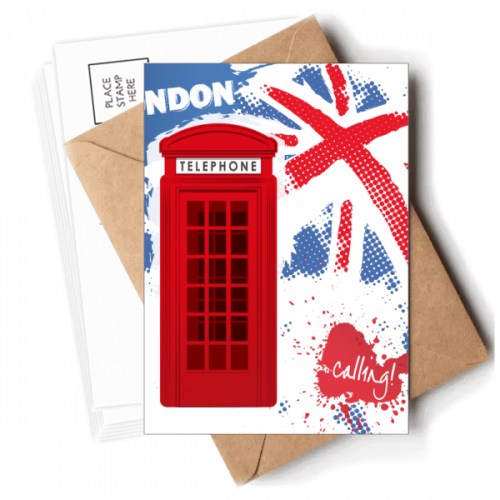 britain uk london flag red teleph booth Postcards Envelopes Blank Note Cards Mailing