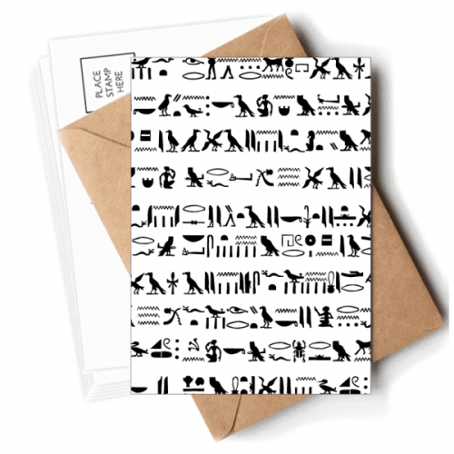 Egypt Totem Hieroglyphs Fresco Repeat Postcards Envelopes Blank Note Cards Mailing