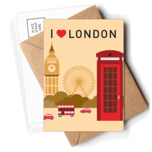 I Love London UK Post Office Flag Mark Postcards Envelopes Blank Note Cards Mailing