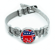 美国美利坚合众国大象党徽共和党人 手镯腕水晶钻Love手表式手链