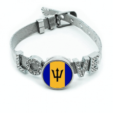barbados national flag north amecountry bracelet wristband crystal love adjustable bangle