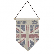 伦敦英国地标国旗标记插画 帆布卷轴挂画艺术装饰三角旗