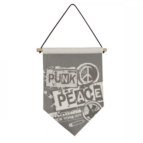 Punk New York Anti-war Illustration Pattern Canvas Flag Hanging Wall Art Decor Banner