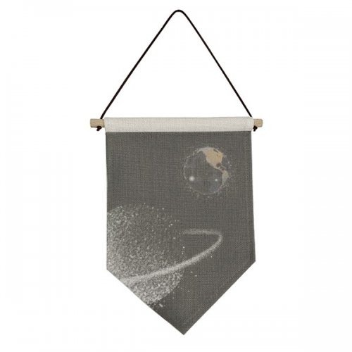 Universe Earth Nebulae White Canvas Flag Hanging Wall Art Decor Banner