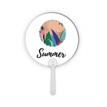 Aloe Art Pattern Plastic Round Handheld Fan Decorations Craft