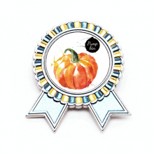 南瓜水果美味健康水彩画 金属饰钉胸针徽章奖章