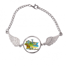 Hand-painted Brazil Rio De Janeiro Bracelet Wristband Angel Wings Bangle Hand-painted Brazil Rio De Janeiro Bracelet Wristband Angel Wings Bangle