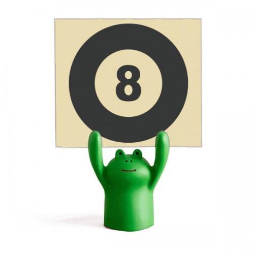 台球运动线描插画纹样 便签架卡通动物青蛙举手装饰