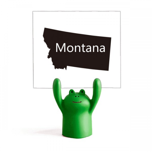 montana ameusa map outline Memo Holder Cartoon Animal Frog Stand Decoration