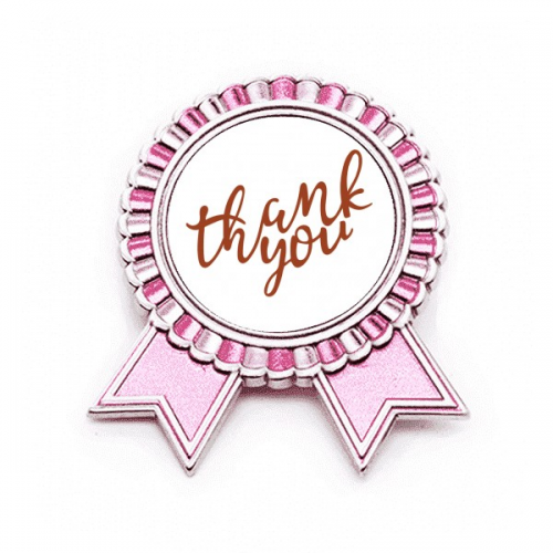 Thank You Stylish Quote Handwrite Badge Brooch Pin Pink Winner Award Medal Thank You Stylish Quote Handwrite Badge Brooch Pin Pink Winner Award Medal