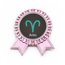 三月四月白羊座星座图案 金属饰品胸针徽章奖章粉色