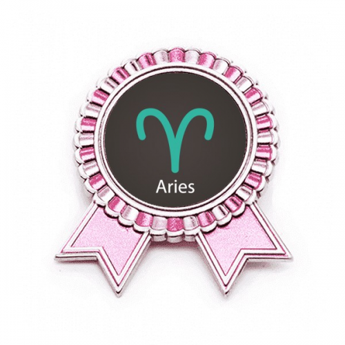 三月四月白羊座星座图案 金属饰品胸针徽章奖章粉色